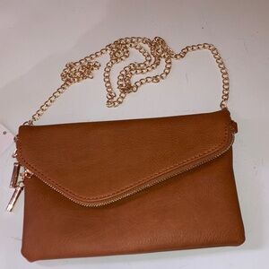 Chic Brown Chain Strap Clutch